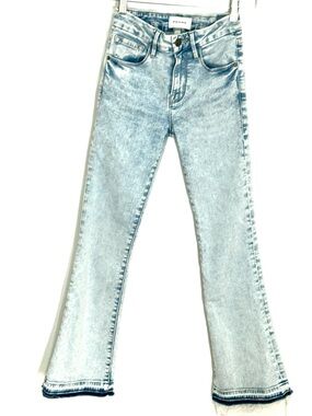 Frame Le Crop Mini Boots Jeans Light Wash Flare Denim 23
